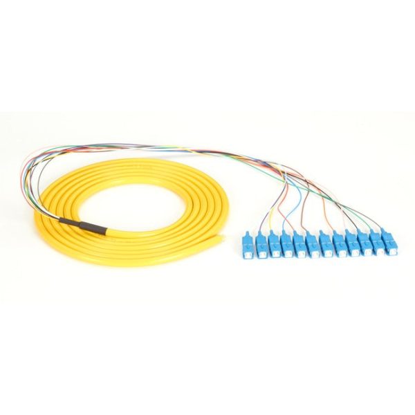 Black Box OS1 Single-Mode Fiber Optic Pigtail, 12-Strand, SC, Yellow, 3-m (9.8-ft) For Discount
